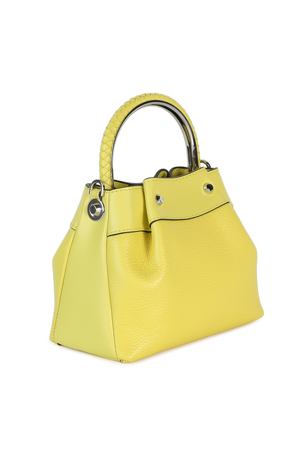 Pebbled-Leather Monogram Tote Bag in Yellow